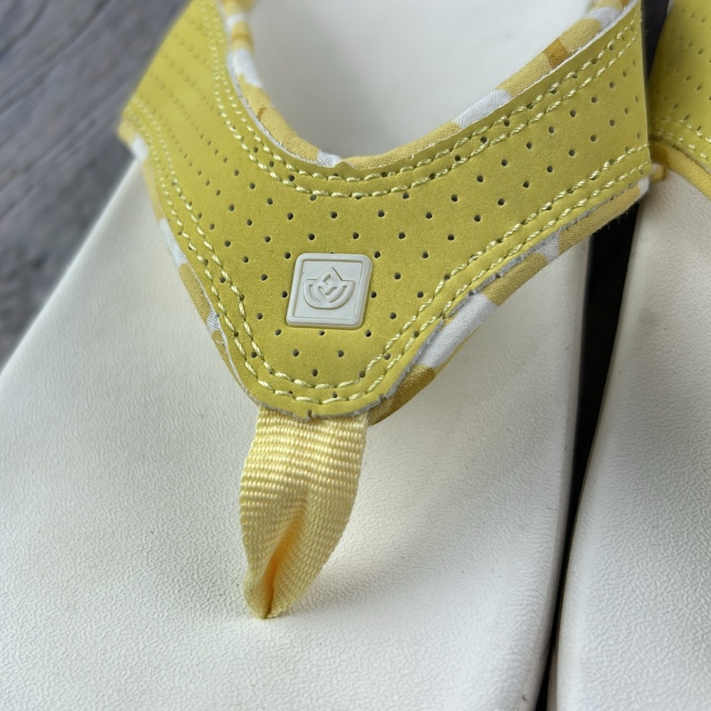 🪷 SPENCO YUMI BOKEH Support Sundress (Yellow) Thong Slip On Flip Flop Sandals - Picture 14 of 17